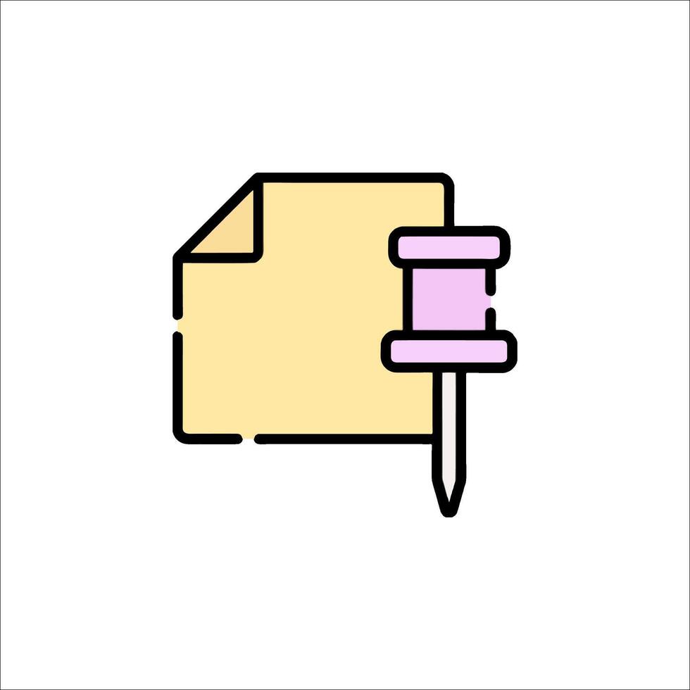 A pin and paper clip icon on a white background vector