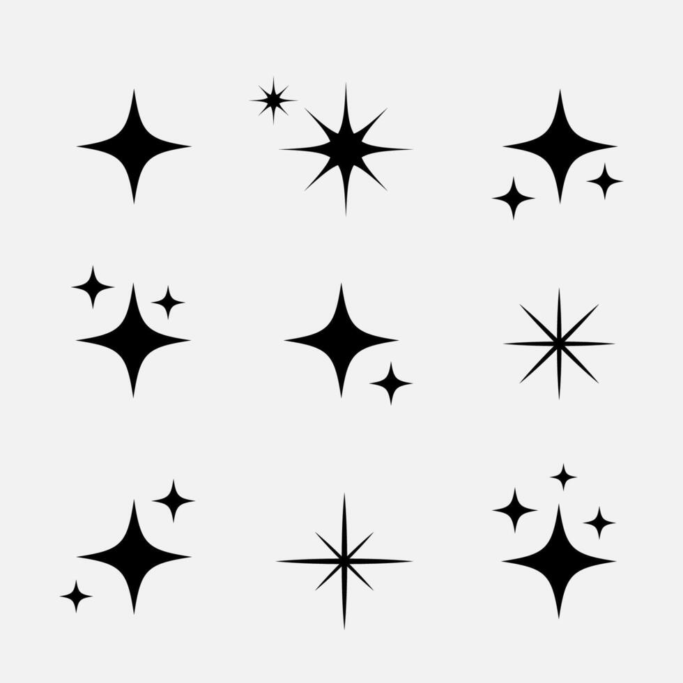 Sparkling stars. Shiny sparks glitter light star and sparkle elements vector