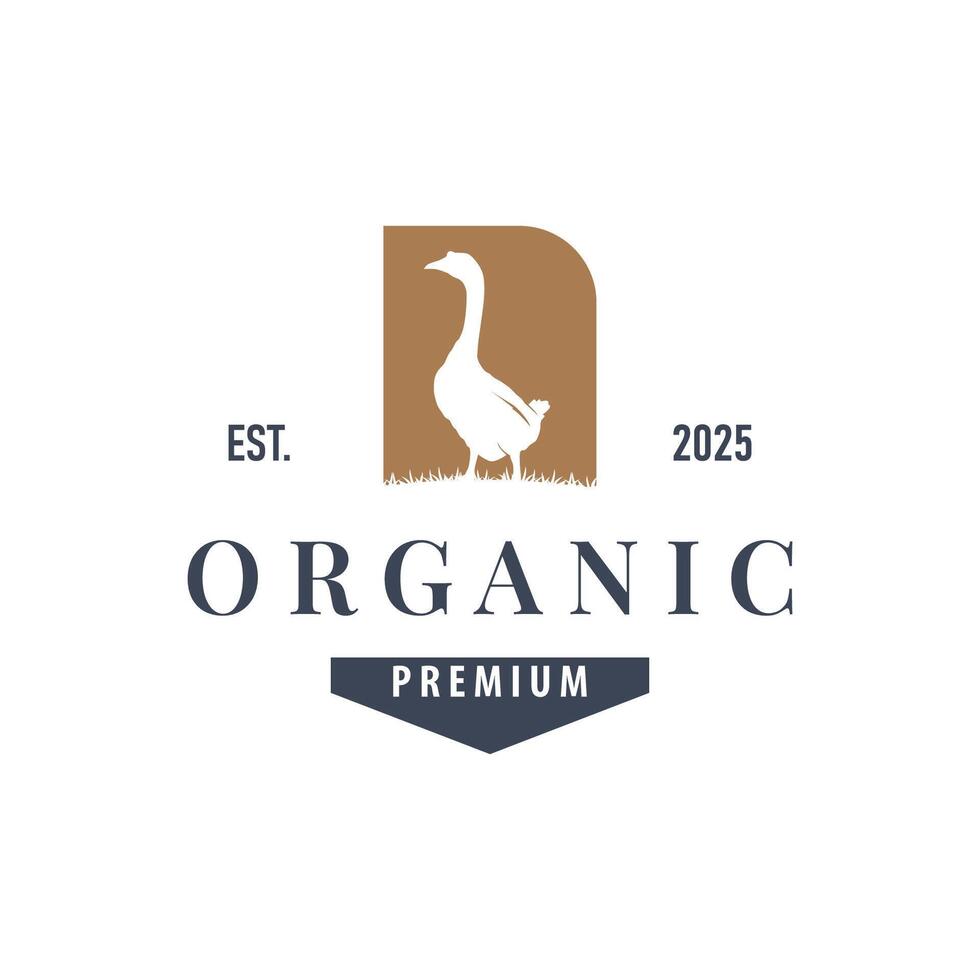 farm design with black concept duck animal logo vector