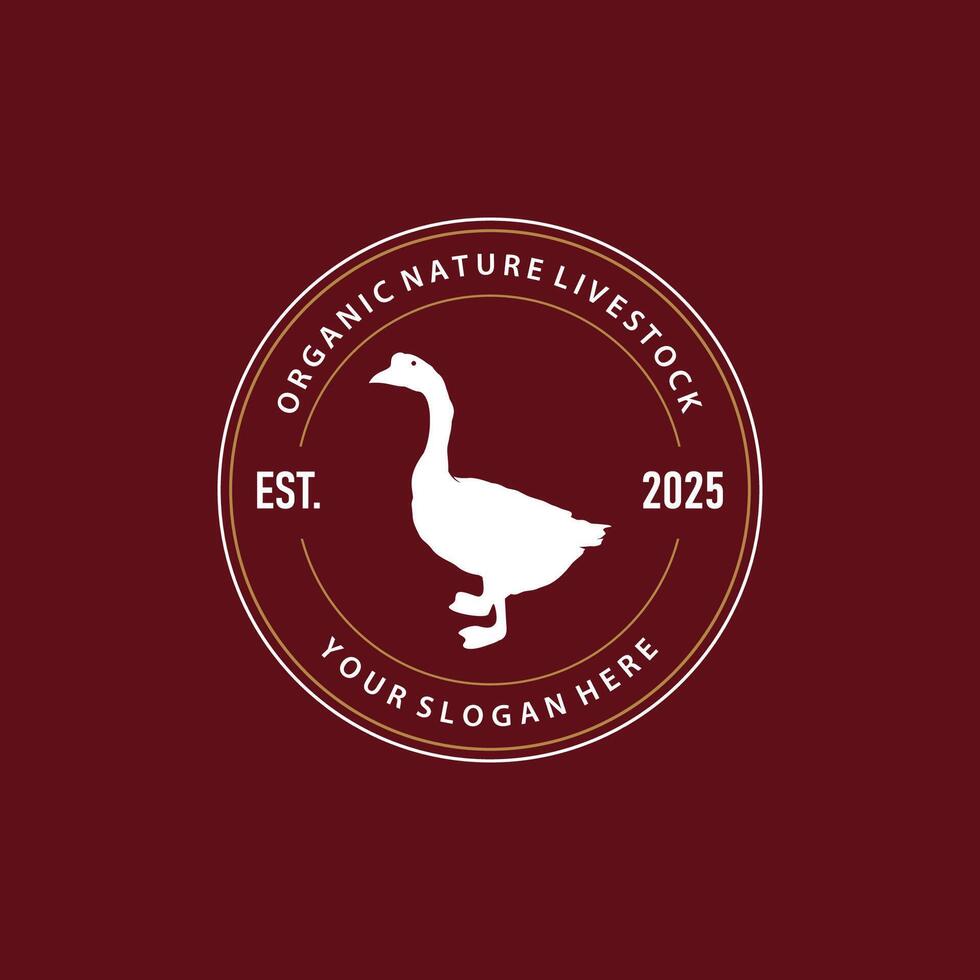 farm design black silhouette duck animal logo symbol simple illustration template vector