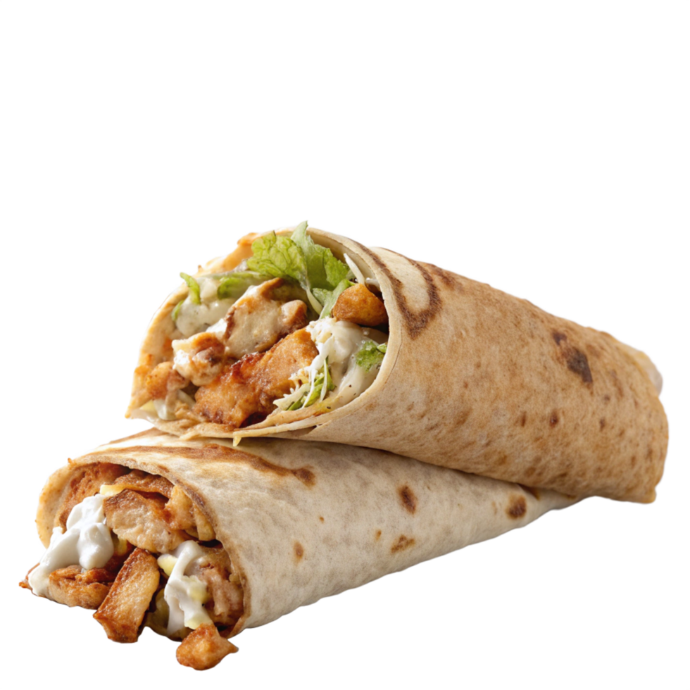 best chicken burrito is isolated on transparent background png