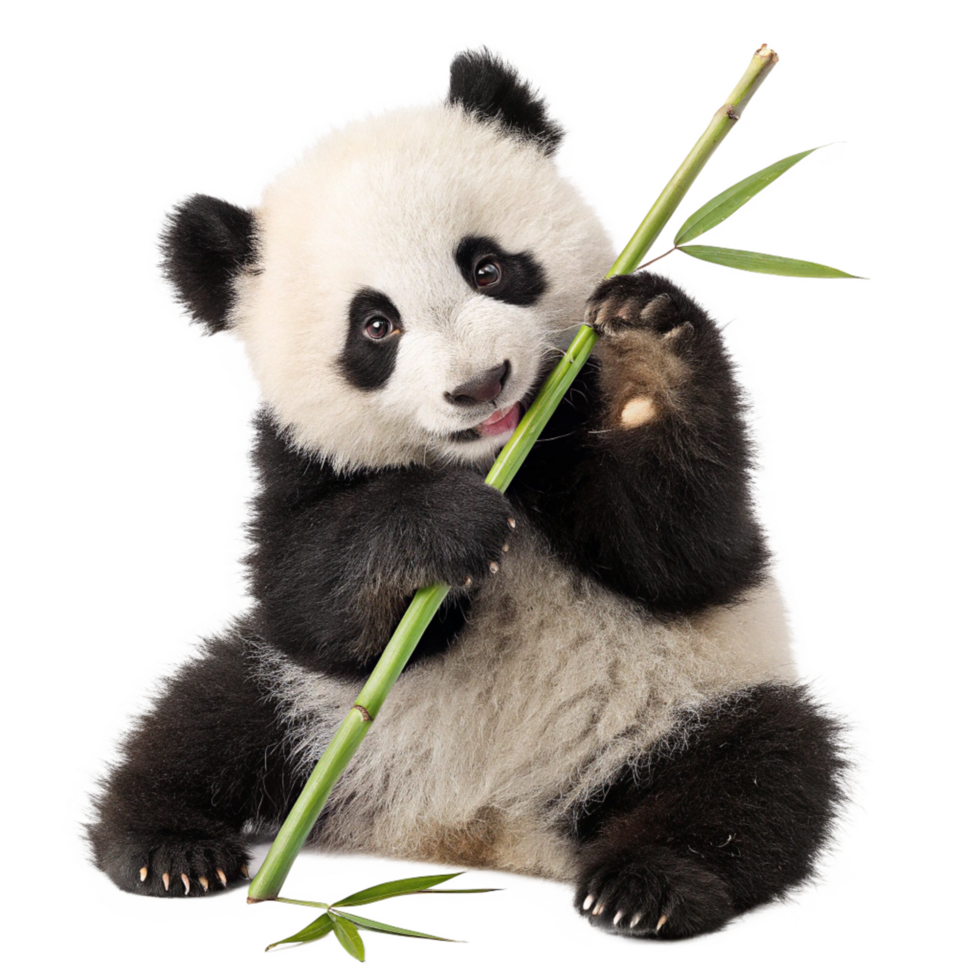 cute panda is isolated on the transparent background png