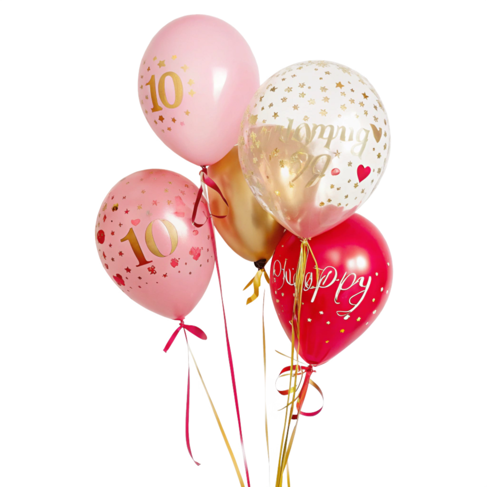 anniversary mix balloons is isolated on transparent background png