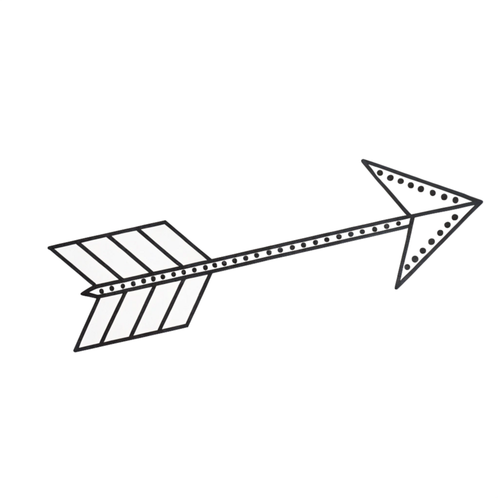 hand drawn dotted arrow shape is isolated on transparent background png