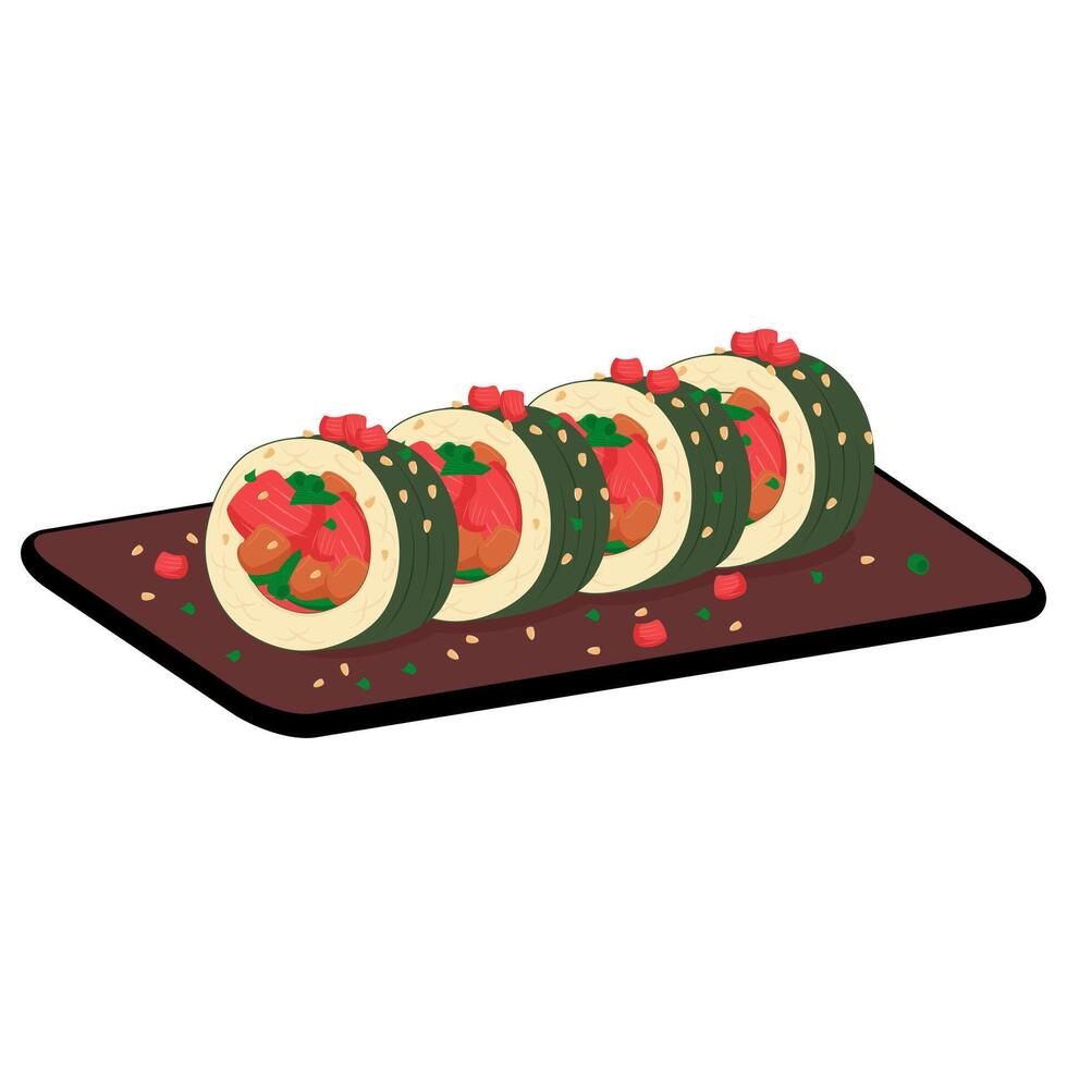 Sushi roll illustration vector