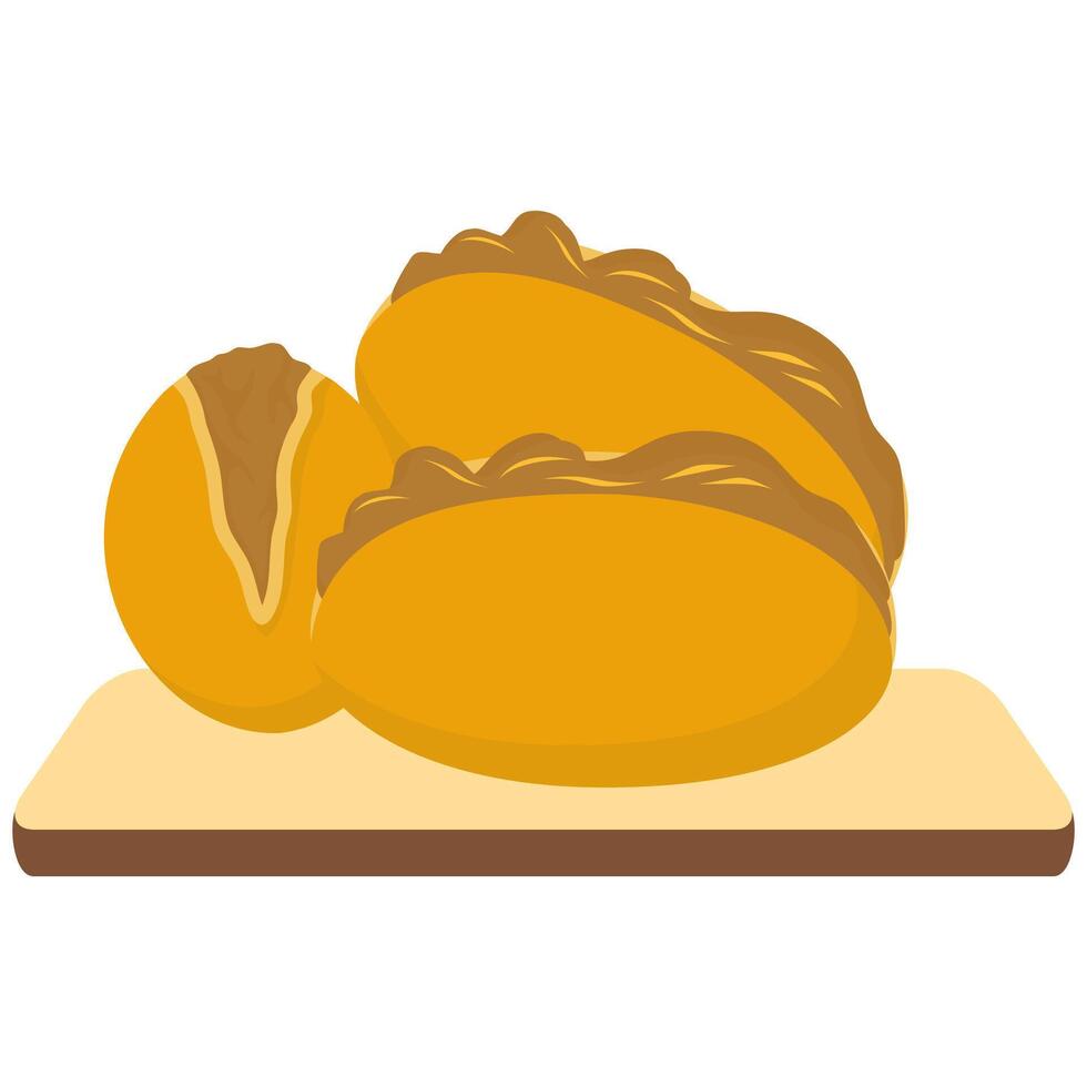 Hot dogs on a cutting board vector