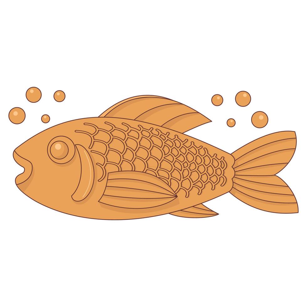 Golden fish illustration vector
