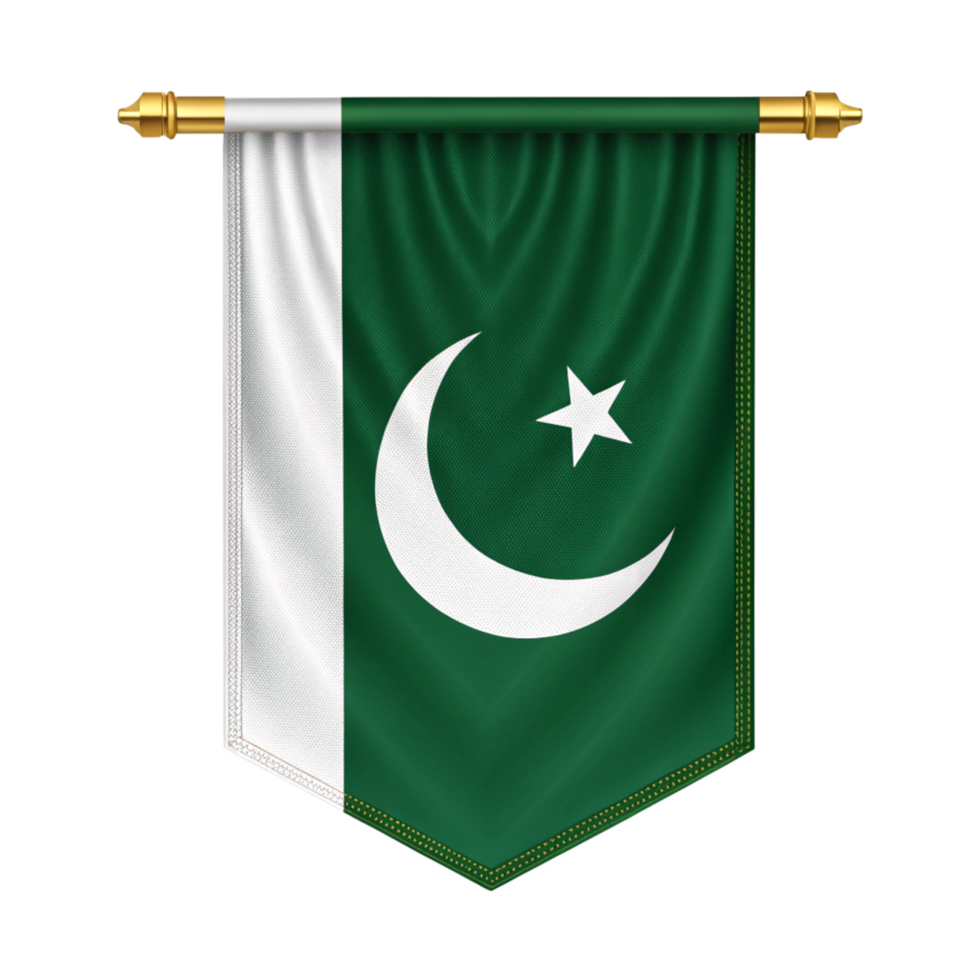 elegant Pakistan flag banner is isolated on transparent background png
