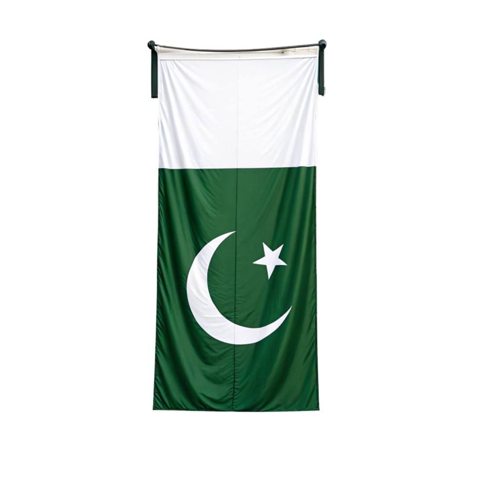 banner of Pakistan flag is isolated on transparent background png