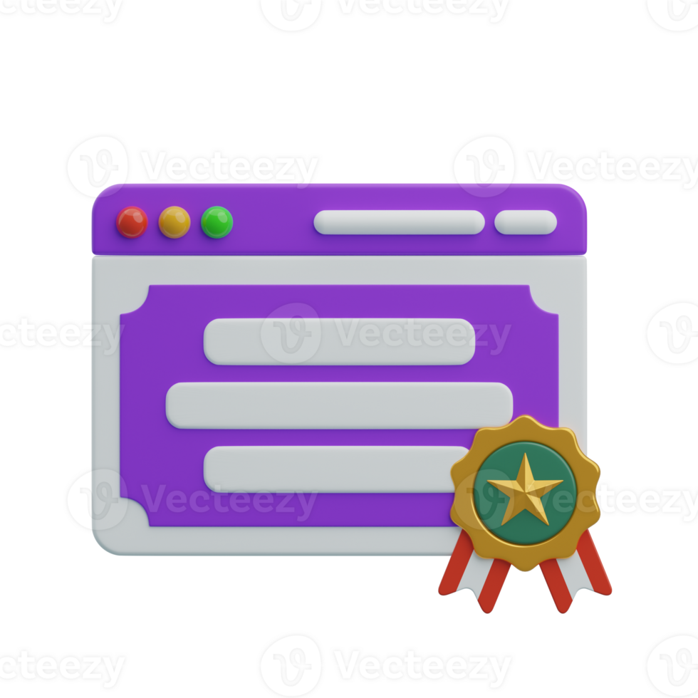 Certificate 3D Illustration png