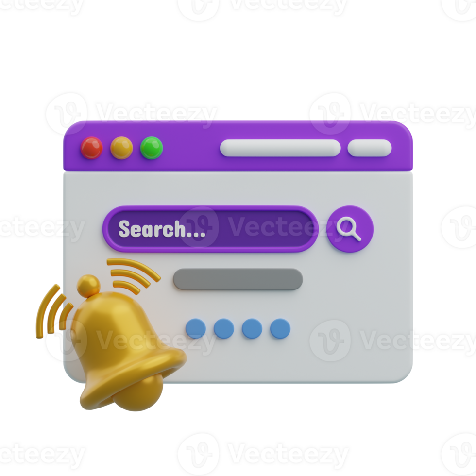 Browser Notification 3D Illustration png