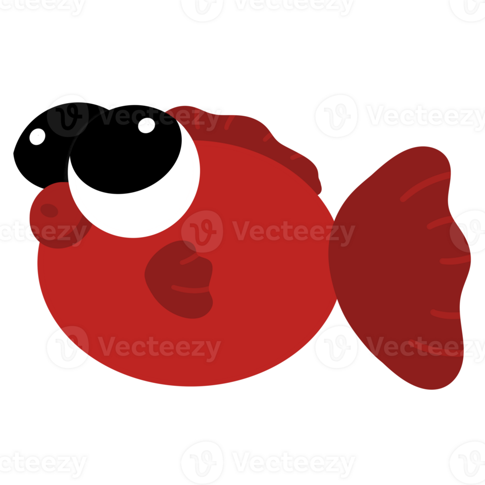 Cute Red Goldfish Cartoon illustration Red Fish Cartoon png