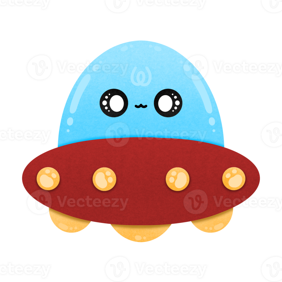 Cute UFO Cartoon illustration Cartoon Alien Spaceship Cute Spacecraft Cartoon png