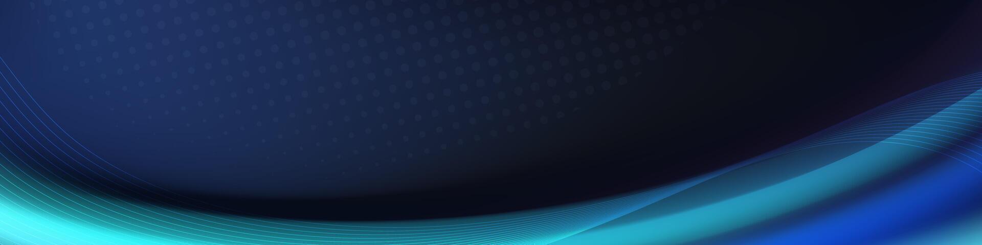 Modern banner design with a dark blue wave background vector