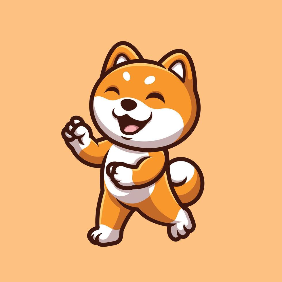 Shiba Inu Fun Cartoon vector