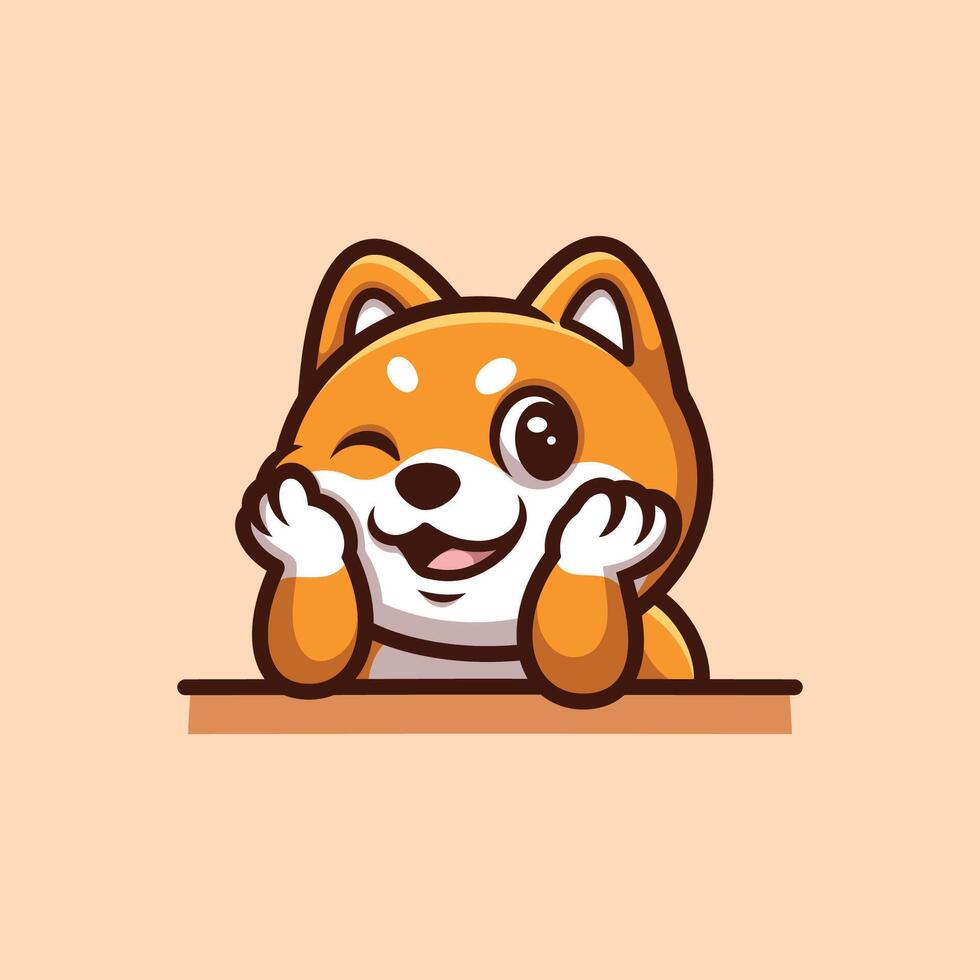 Shiba Inu Cozy Cartoon vector
