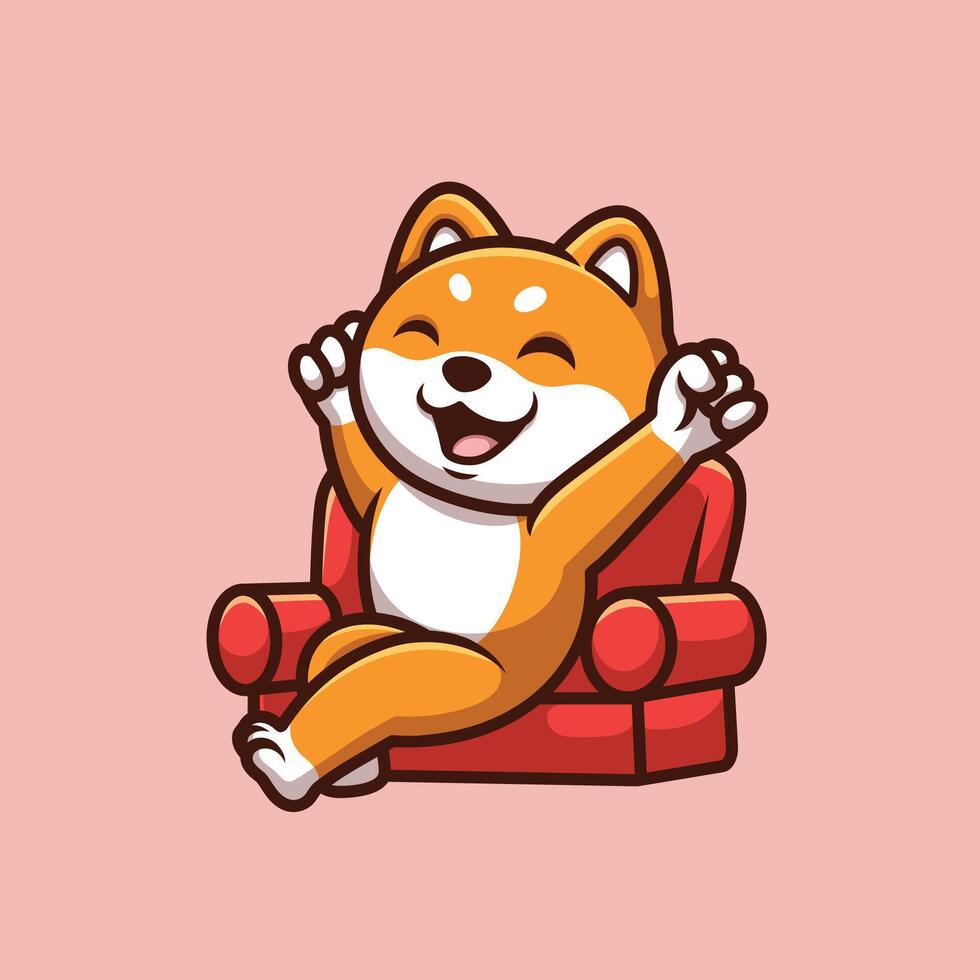Shiba Inu Sofa Cartoon vector