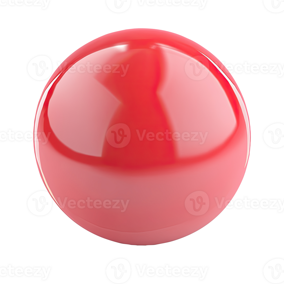 Red sphere, glossy, isolated cutout png