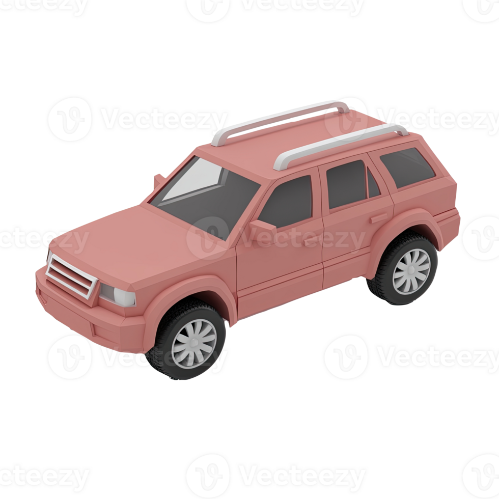 Pink SUV 3D model cutout png