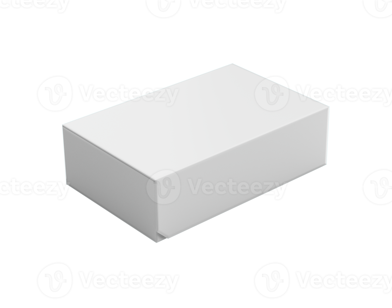 Rectangular Cardboard Box Mockup For Packaging, Positioned Horizontally, 3d Illustration png