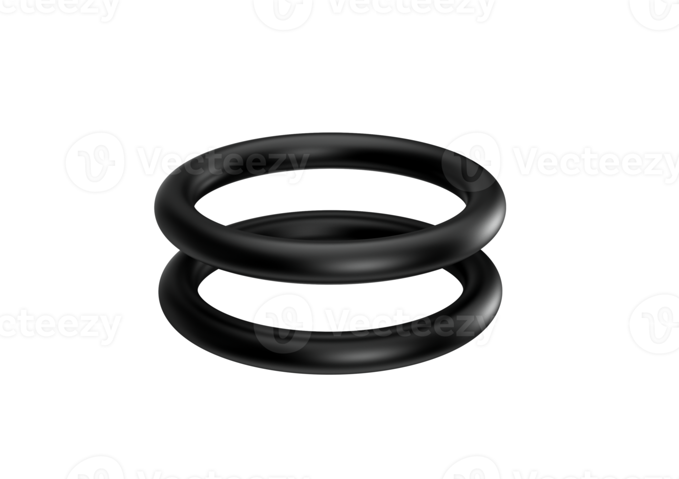 Two Black Shiny Circular Rubber O rings Crucial For Sealing Gaps, 3d Illustration png