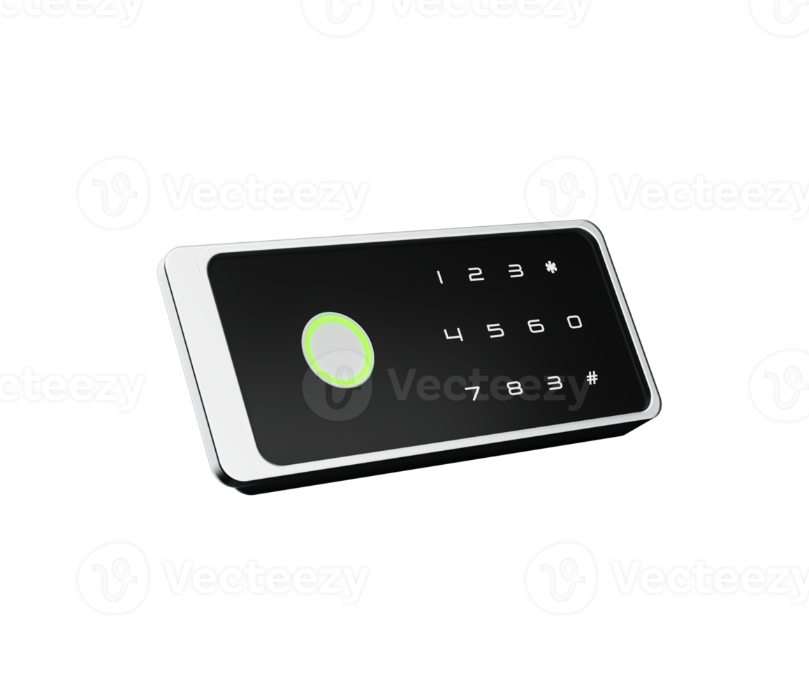 Digital safe lock with touch keypad. 3D Illustration png