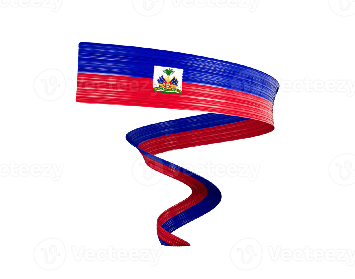 3d Flag Of Haiti 3d Shiny Waving Twisted Ribbon Flag Isolated On White Background 3d Illustration png