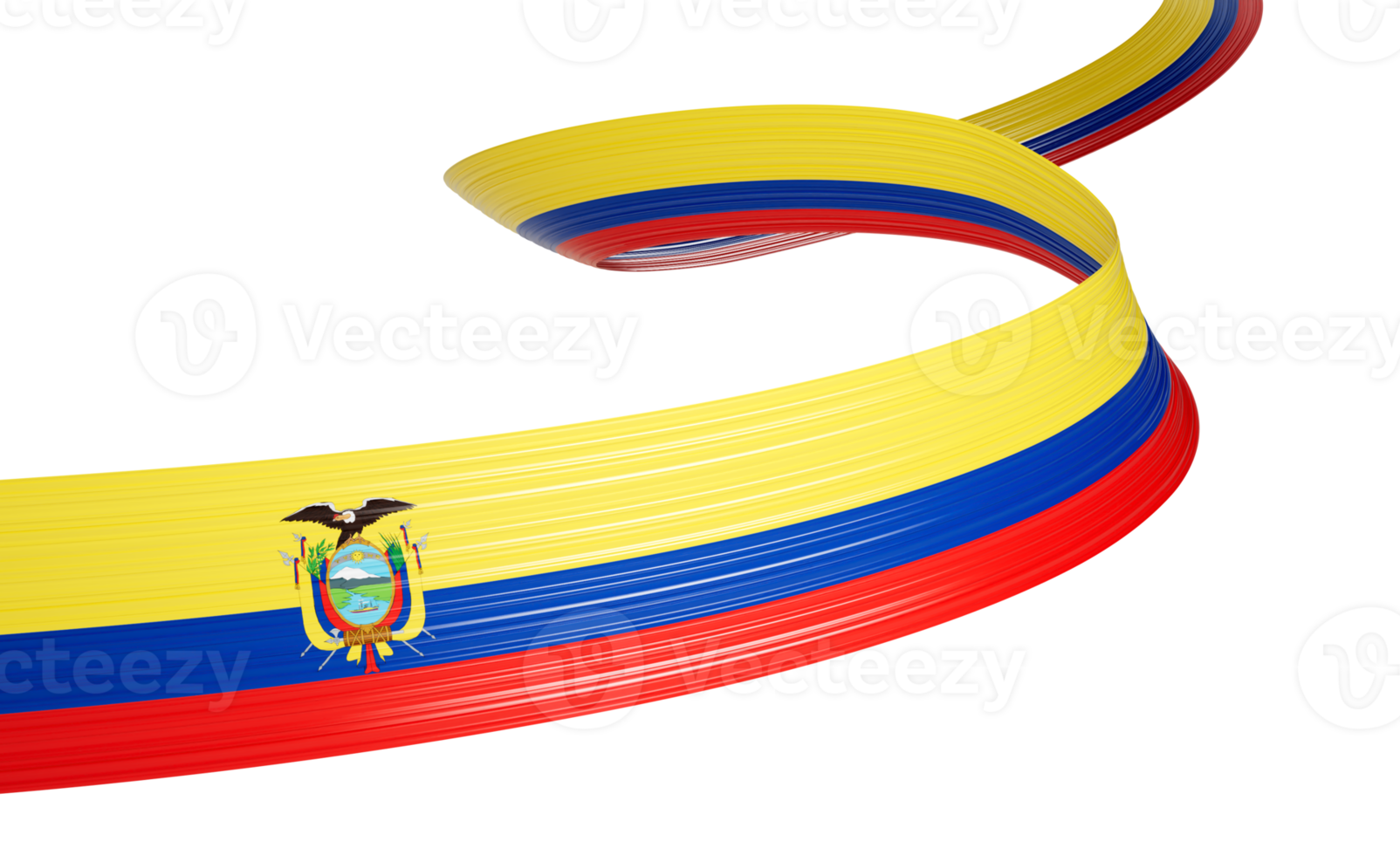 3d Flag Of Ecuador 3d Wavy Shiny Ecuador Ribbon Flag, 3d Illustration png