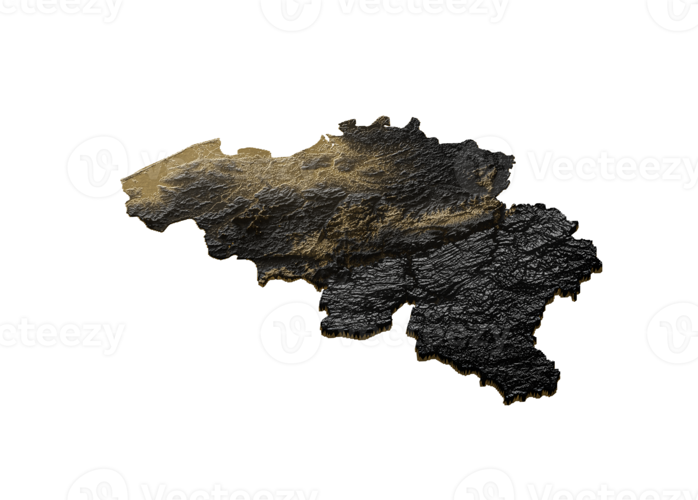 Belgium Map Golden Metallic Texture Map Gold Reserves And Gold Mining Concept 3D Illustration png