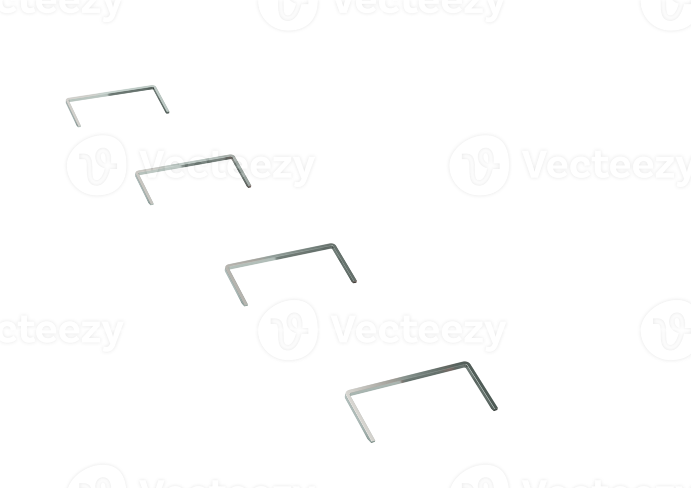A Line Of Metallic Staple Pins Are Embedded In Pink And Light Blue Background 3D Illustration png