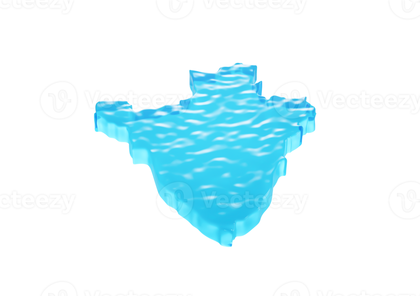 Water Ice Map Of Burundi Global Warming Melting Glacier In Deep Ocean Blue Water 3d Illustration png