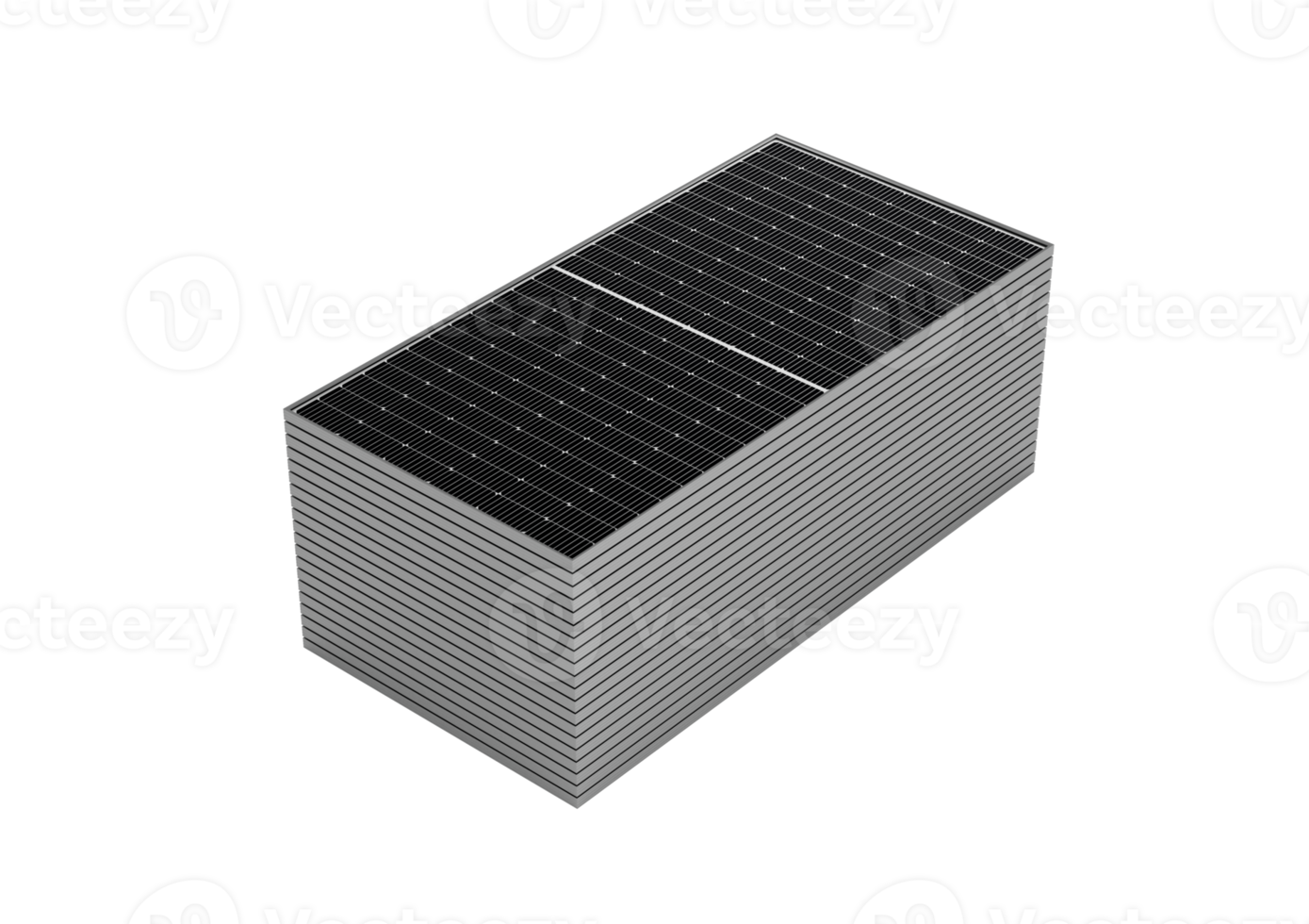 3d Stack Of Photovoltaic Solar Panels Set, 3d Illustration png