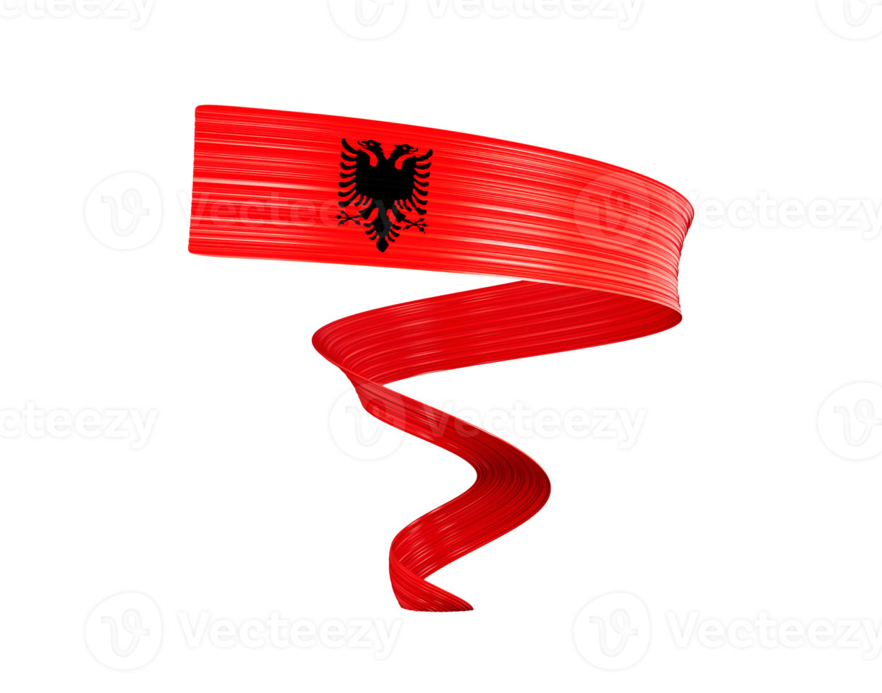 3d Flag Of Albania 3d Shiny Waving Flag Ribbon Isolated On White Background 3d Illustration png
