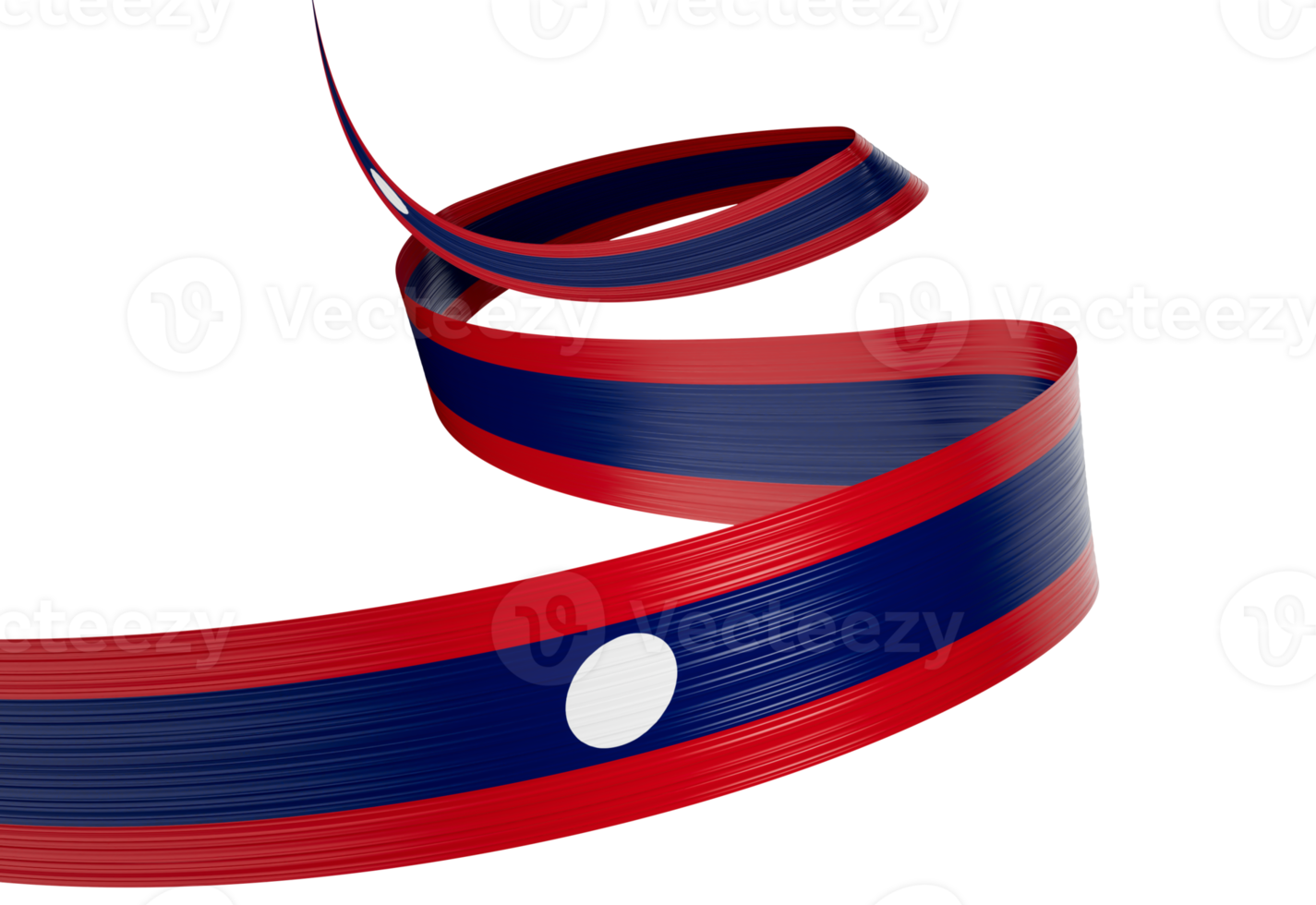 3d Flag Of Laos 3d Shiny Waving Laos Ribbon Flag On White Background 3d Illustration png