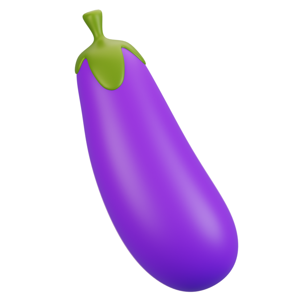 3d rendering vegetables icon concept. 3d render eggplant icon png