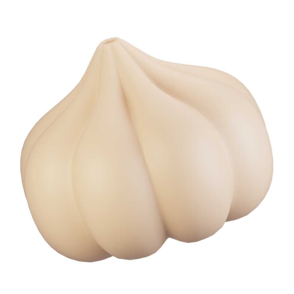 3d rendering vegetables icon concept. 3d render garlic icon png