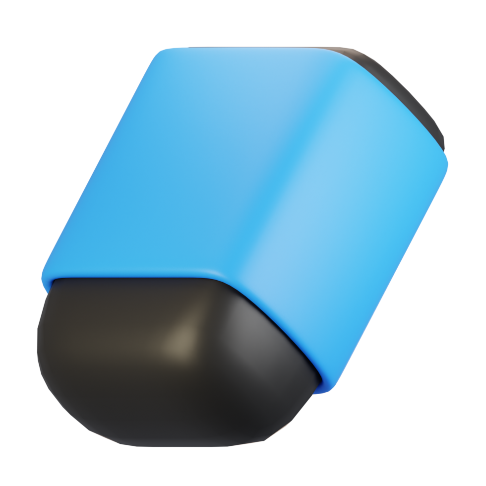 3d rendering stationery icon concept. 3d render eraser icon png