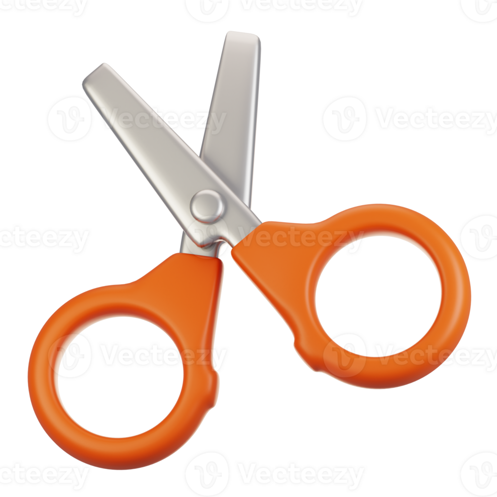 3d rendering stationery icon concept. 3d render scissor icon png
