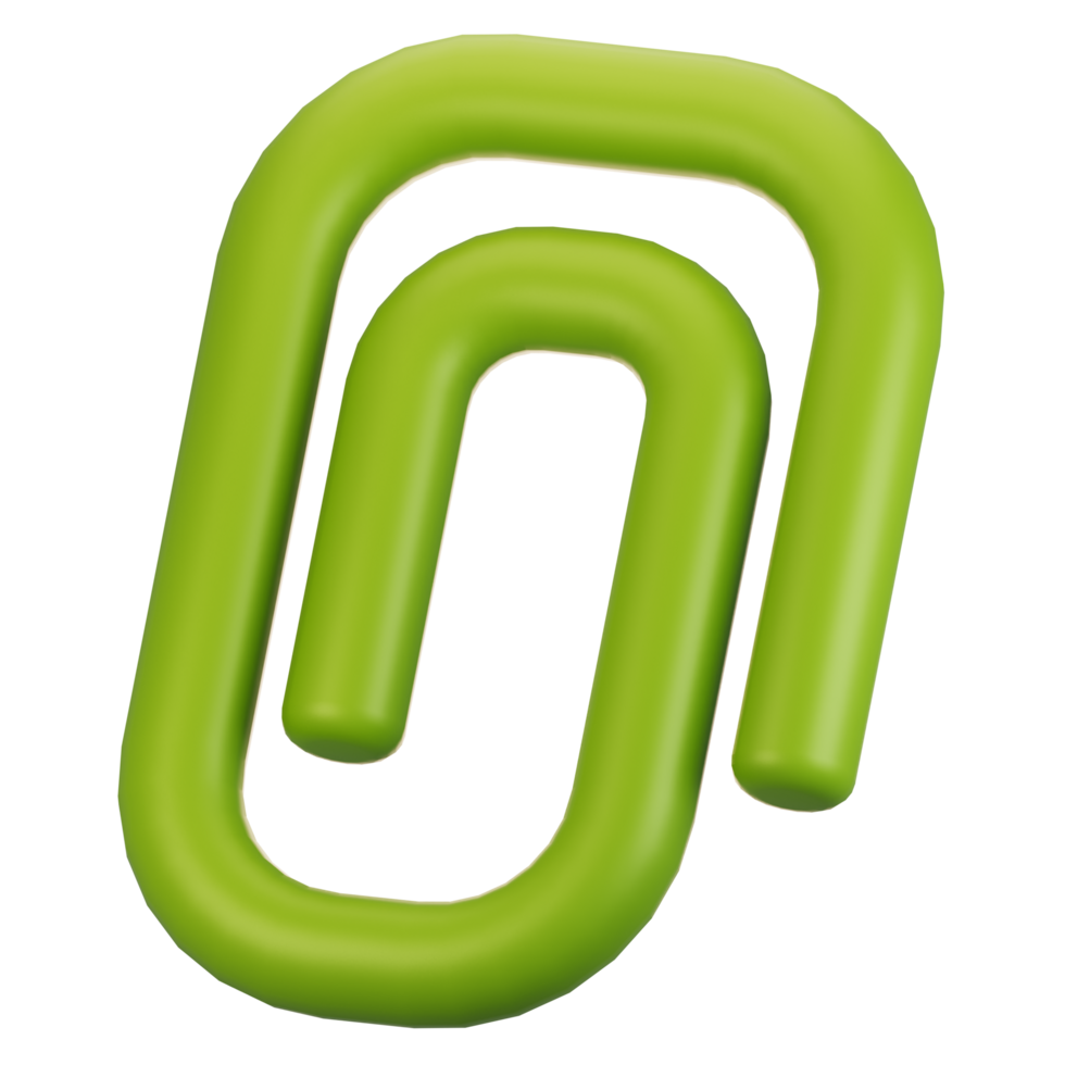 3d rendering stationery icon concept. 3d render paperclip icon png