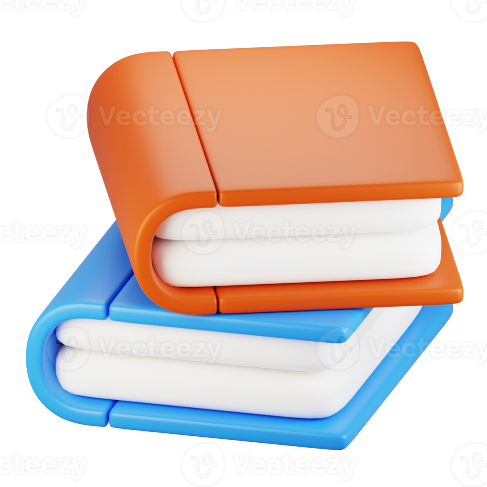 3d rendering stationery icon concept. 3d render book icon png