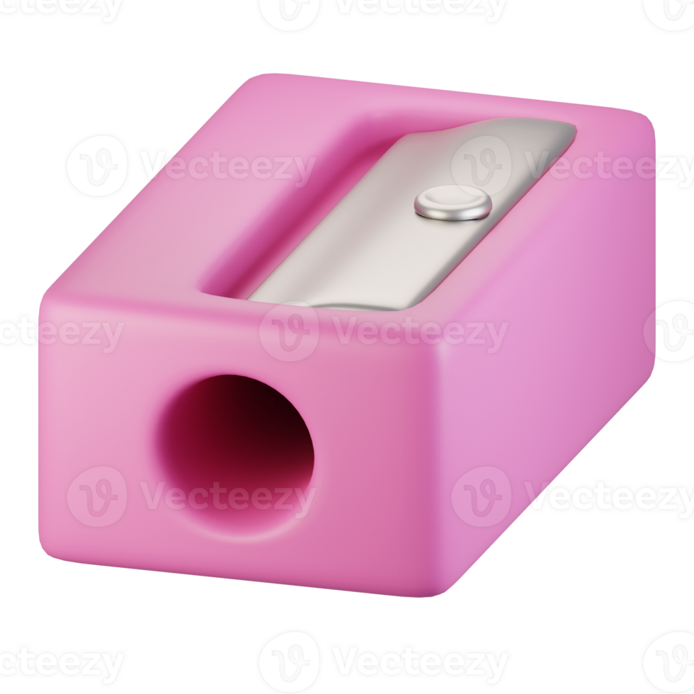3d rendering stationery icon concept. 3d render pencil sharpener icon png