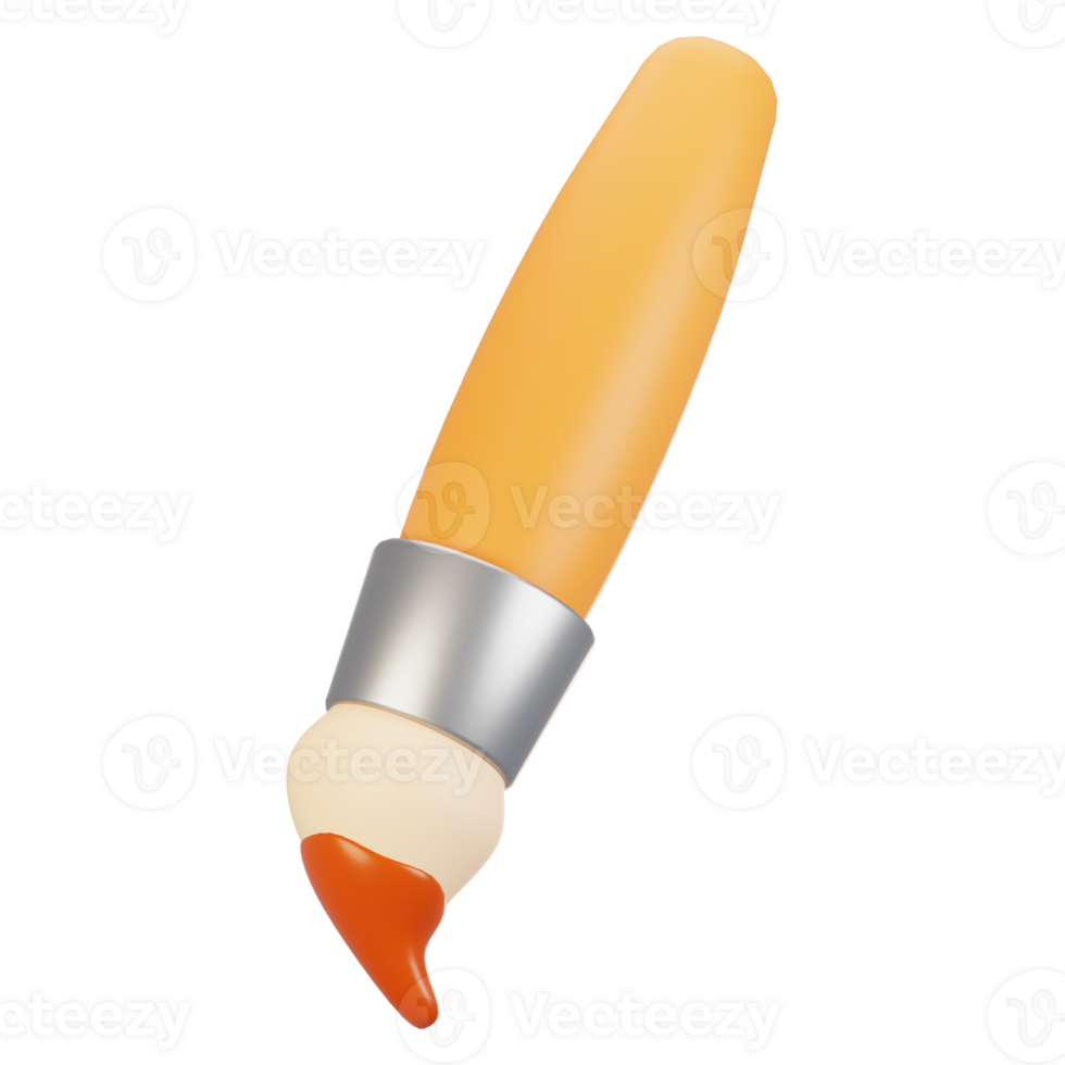 3d rendering stationery icon concept. 3d render brush icon png
