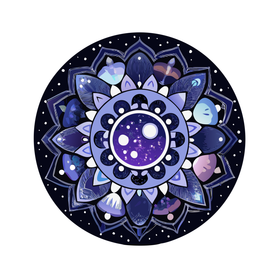 Mandala coloring pages with nebula patterns cosmic art digital print mystical space vibrant universe png