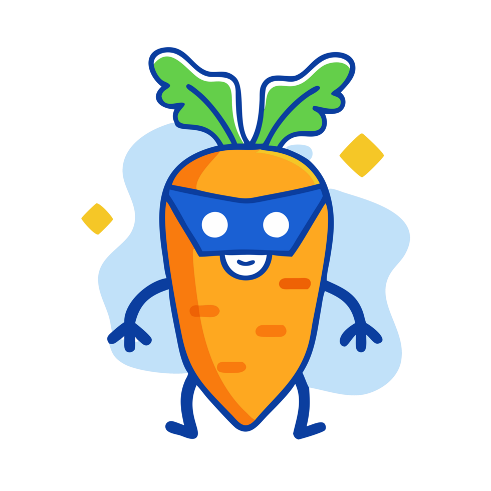 Gulf adventure superhero carrot with a mask coastal landscape fun animation playful environment whimsical viewpoint png