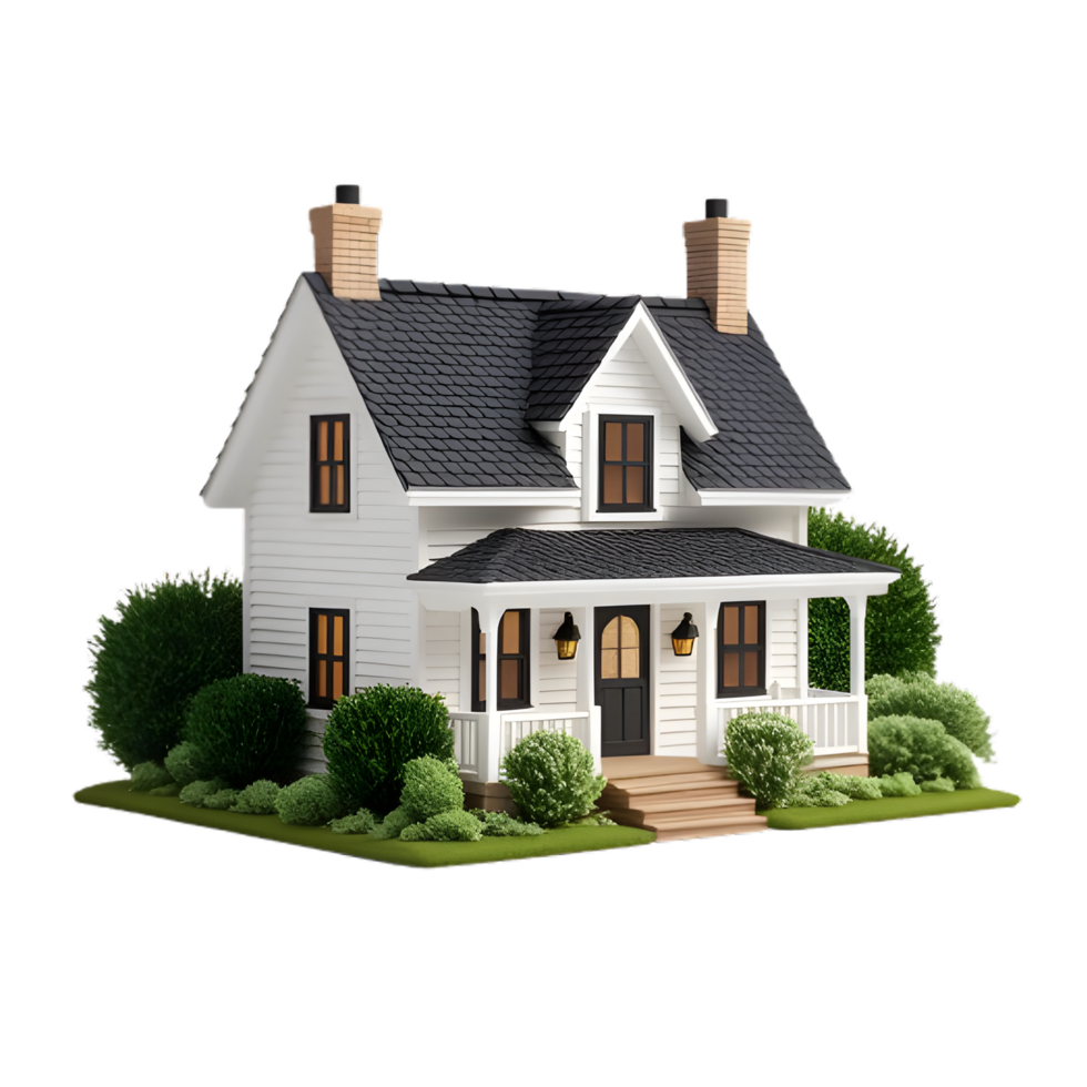 Exquisite two-story home in white png