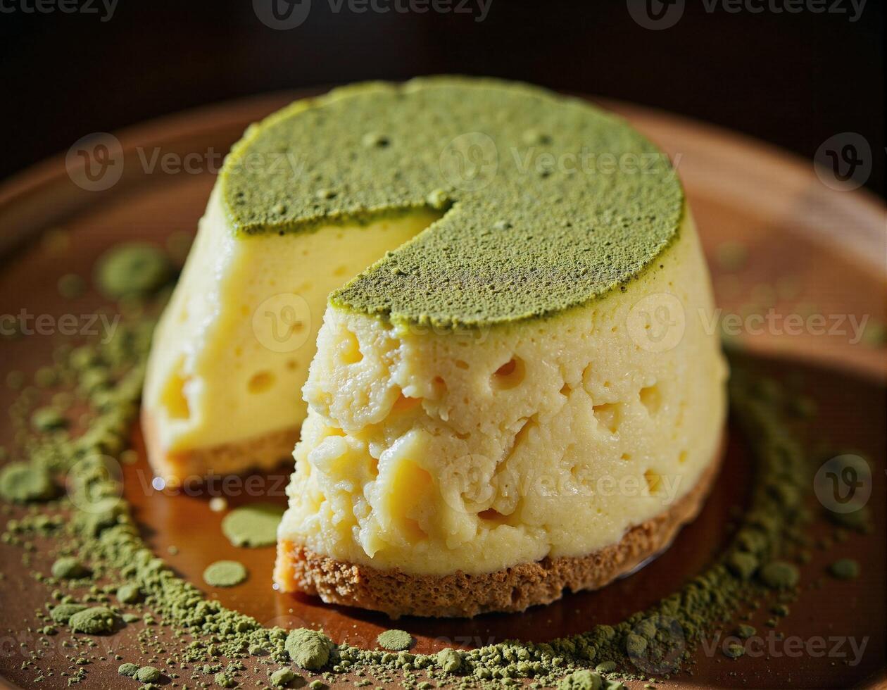 A small piece of cheesecake on a plate photo