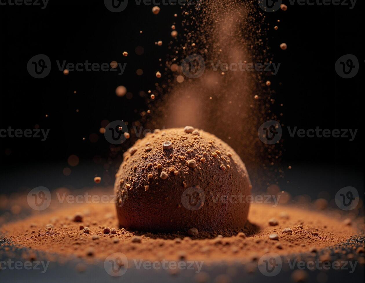 A chocolate ball is being thrown into the air photo