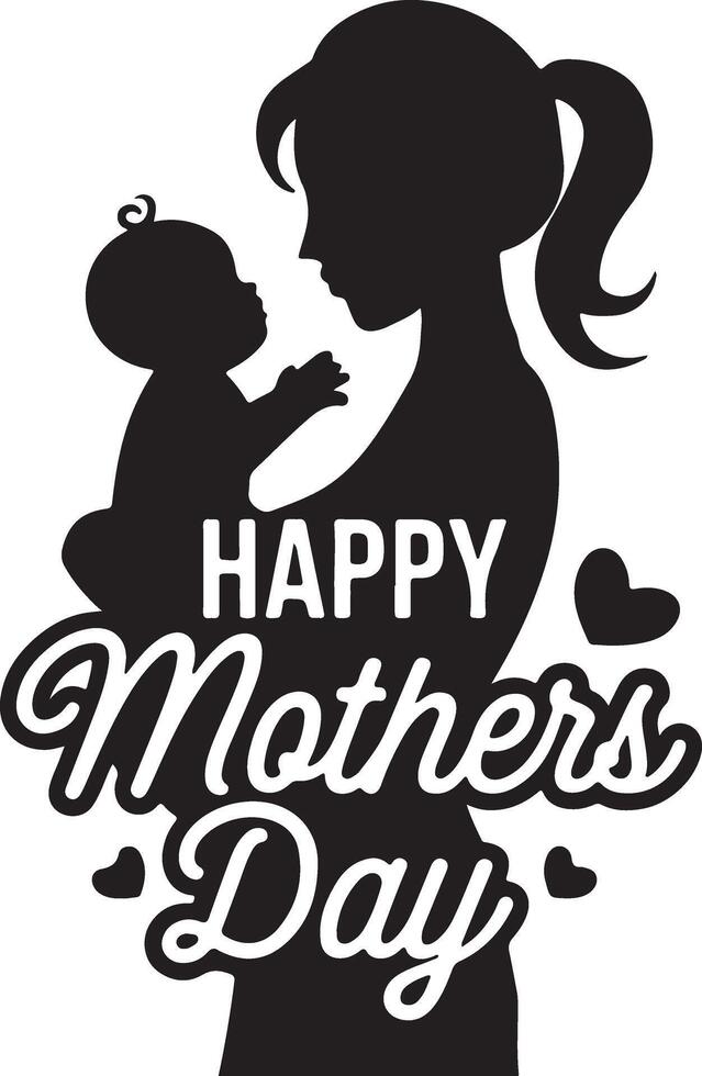 Mother and Kids Enjoying Mothers Day vector