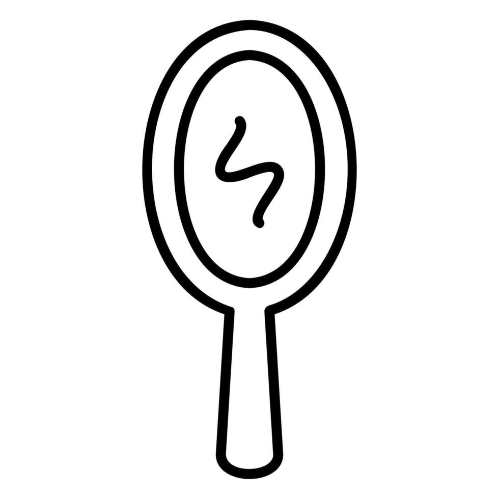 hand mirror minimalist outline icon vector