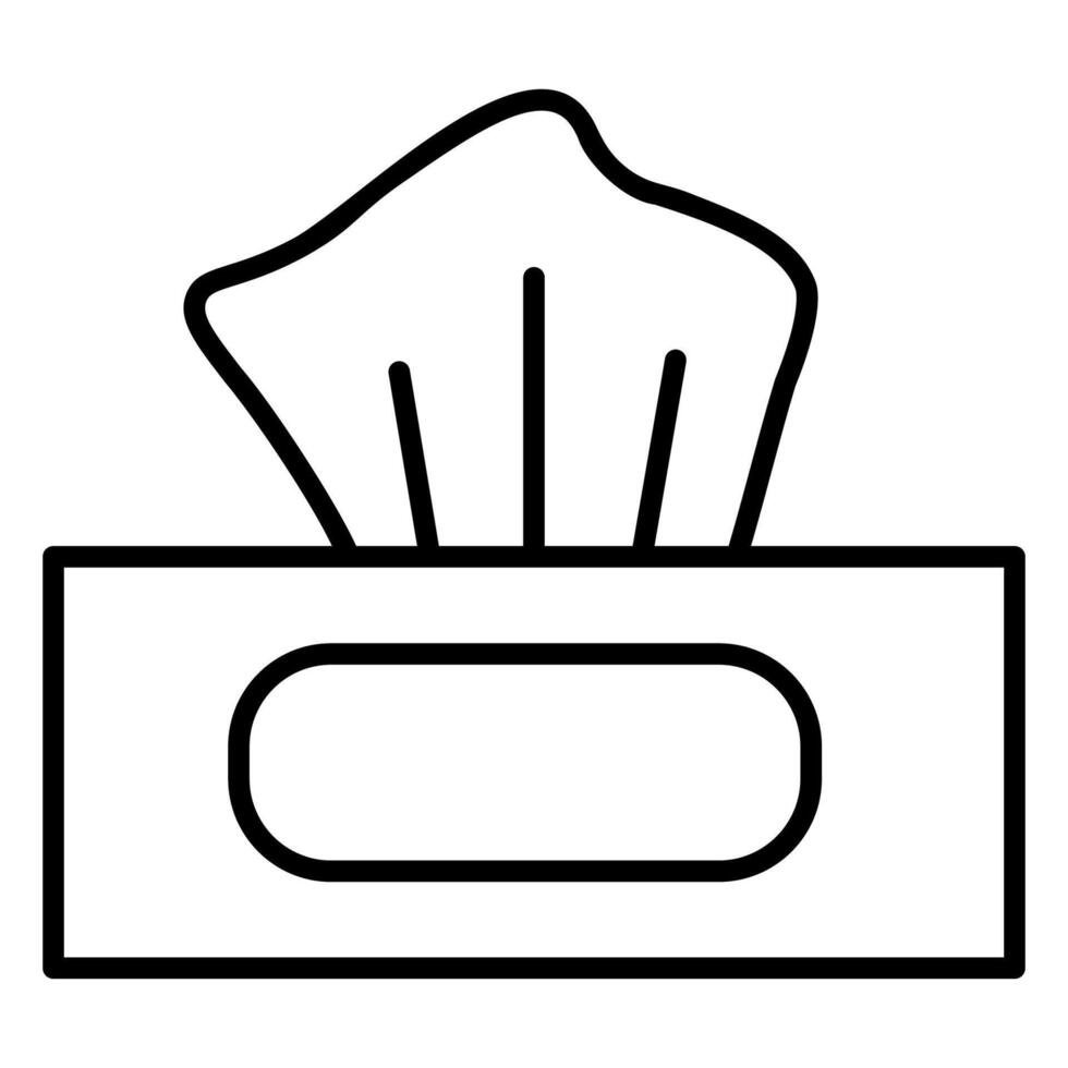 Tissue box minimalist outline icon vector
